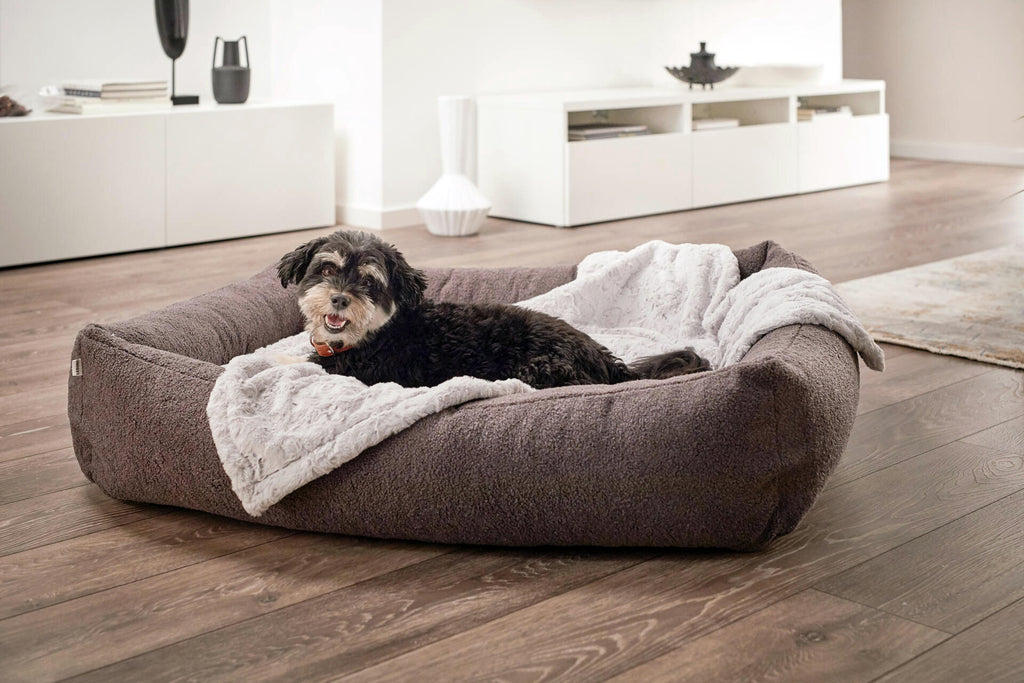 Hundedecke aus Webpelz in Light Grey, hellgrau, Cozy Webpelzdecke