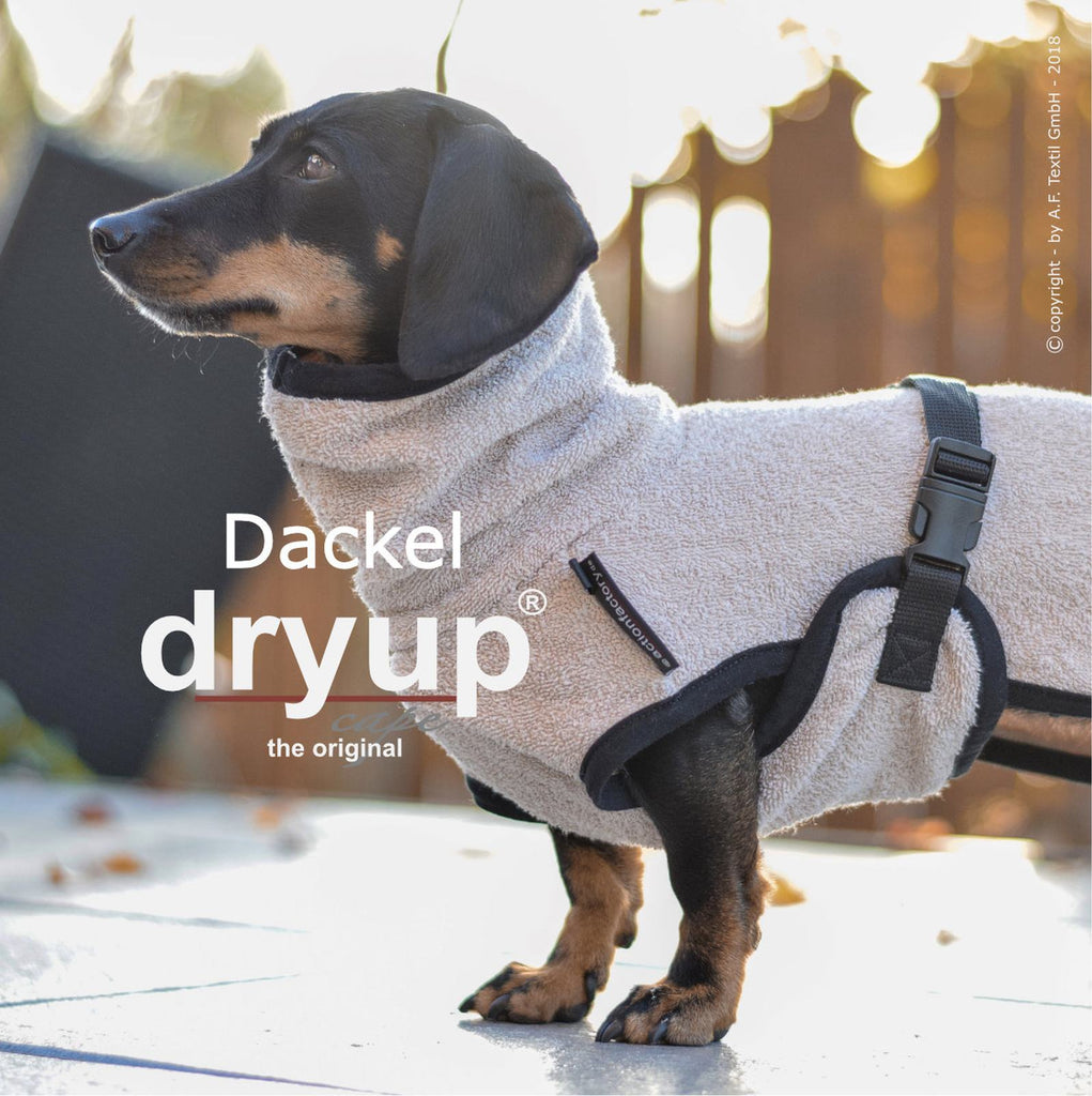 Hundebademantel für Dackel und kleine Hunde